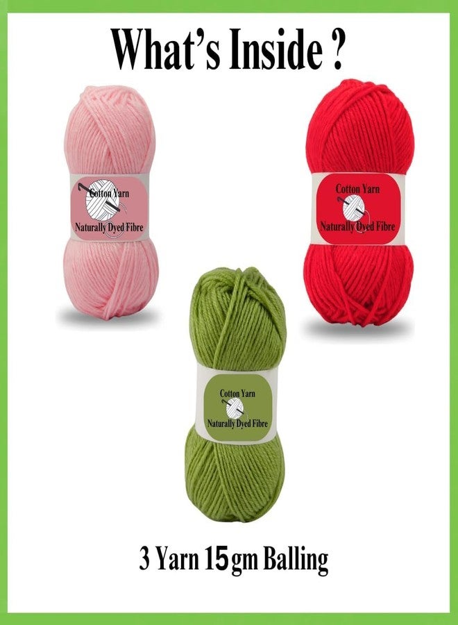 Dodhar Crochet Kit for Beginners, Complete Starter Set with 3 Cotton Yarn Balls, Ergonomic Crochet Hooks, Scissors, Yarn Needles & Stitch Markers - DIY Crochet Supplies for Kids, Adults & Beginners (3 yarn kit) - Image 2